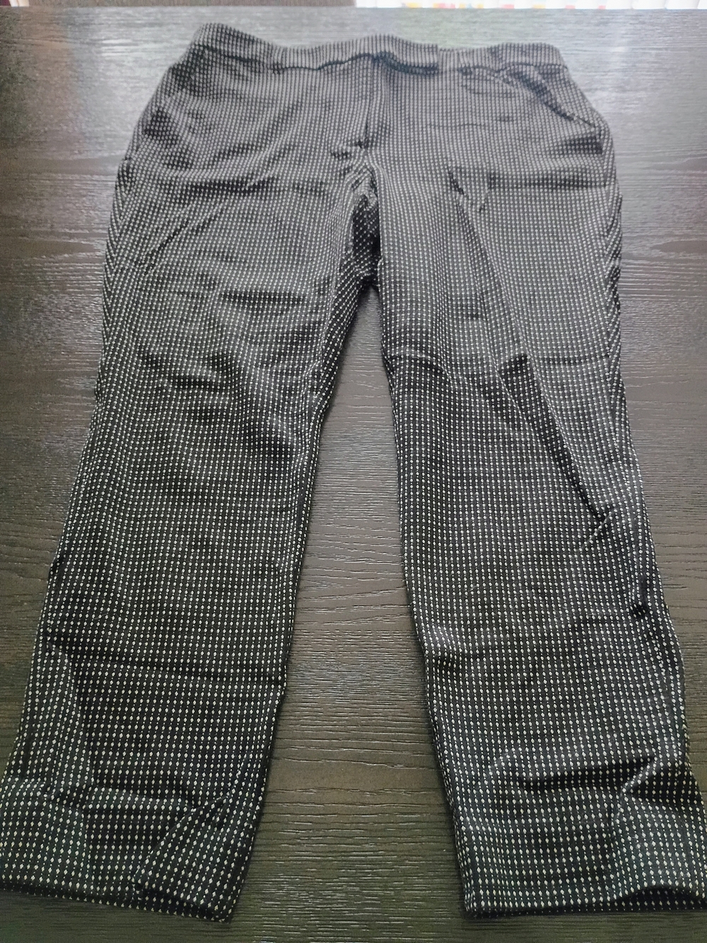 White House Black Market Black Jogger Pants with White Dot Print